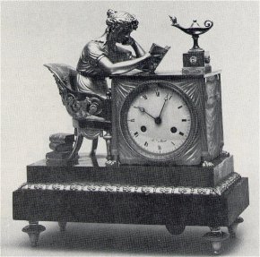 Bitte zum Vergrern anklicken - 7. Pendule Lesende", Reiche, Paris, um 1810, gesichert durch die Modellzeichnung
